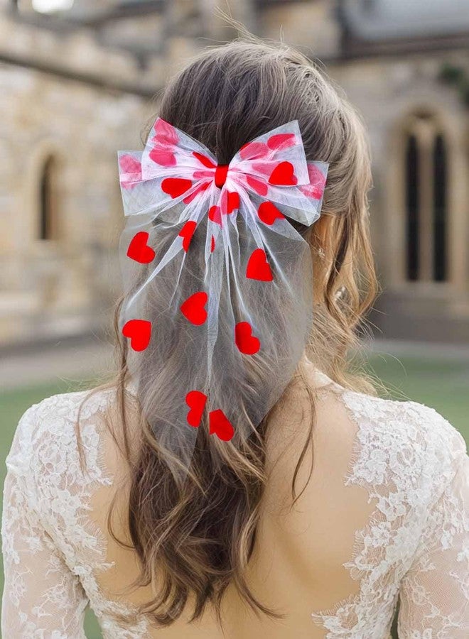 فويت مشبك شعر فويت على شكل فيونكة وقلب أحمر، دبابيس شعر، إكسسوارات شعر لحفلات توديع العزوبية للنساء، إكسسوارات الخطوبة - Image 5