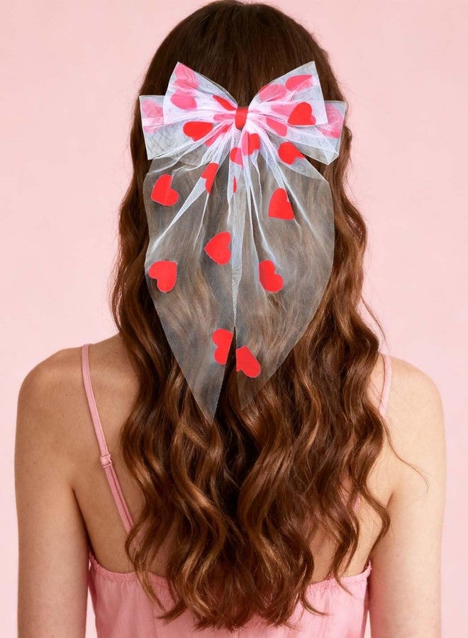 فويت مشبك شعر فويت على شكل فيونكة وقلب أحمر، دبابيس شعر، إكسسوارات شعر لحفلات توديع العزوبية للنساء، إكسسوارات الخطوبة - Image 1