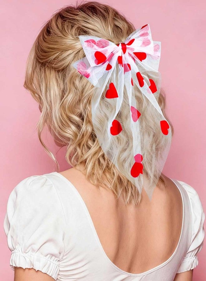 فويت مشبك شعر فويت على شكل فيونكة وقلب أحمر، دبابيس شعر، إكسسوارات شعر لحفلات توديع العزوبية للنساء، إكسسوارات الخطوبة - Image 2