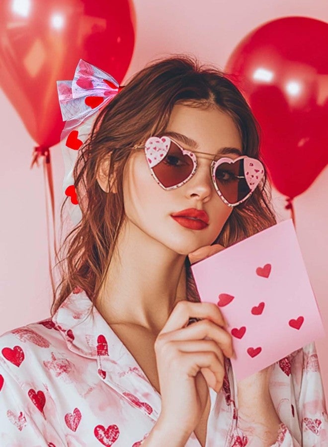 فويت مشبك شعر فويت على شكل فيونكة وقلب أحمر، دبابيس شعر، إكسسوارات شعر لحفلات توديع العزوبية للنساء، إكسسوارات الخطوبة - Image 4