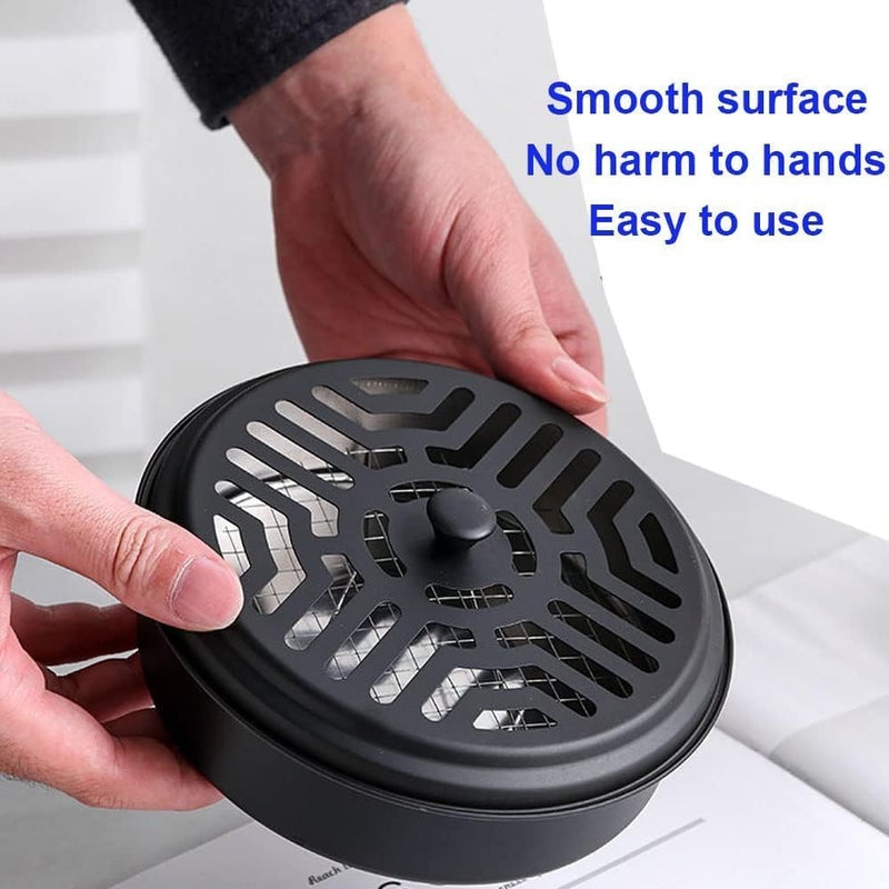 BEETO 2Pcs Mosquito Coil Holder, Round Incense Holder, Mosquito Incense Box, Portable Mosquito Incense Burner, for Home and Camping (Black) - Image 3