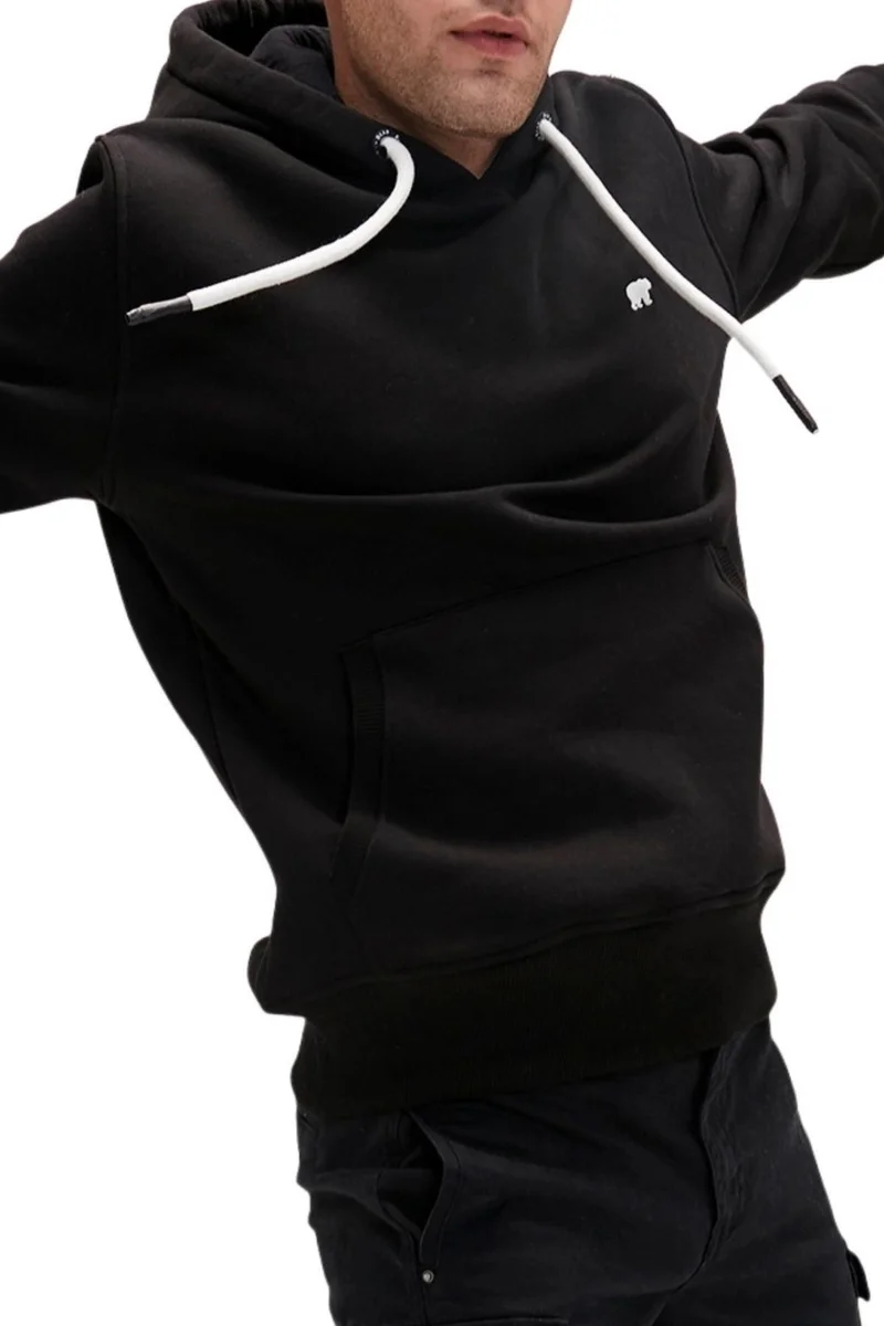 باد بير Simple Hoodie Black Men's Sweatshirt 20.02.12.019-C01