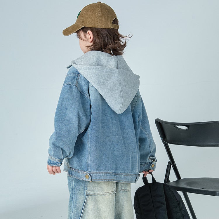 Boys' Hooded Denim Coat Arrival Zhongda Children'S Spring Wear Boys' Spring Fashionable Top - Image 4