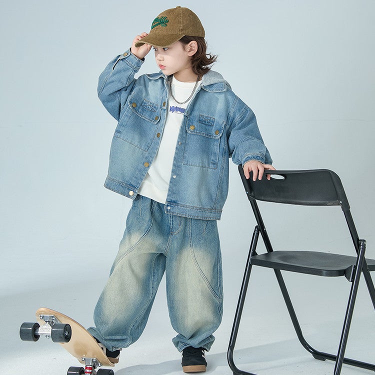 Boys' Hooded Denim Coat Arrival Zhongda Children'S Spring Wear Boys' Spring Fashionable Top - Image 5