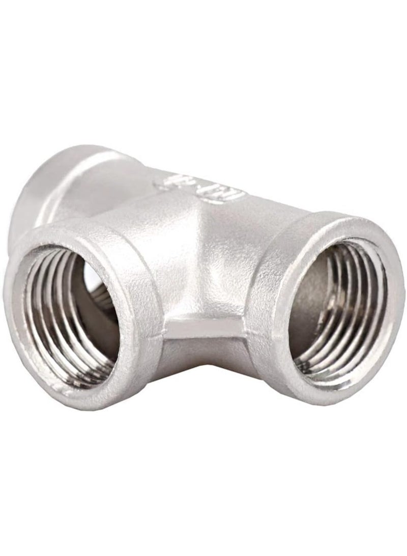1/2" T-Shaped Pipe Fitting (Female NPT) 3 Way - 304 Stainless Steel Pipe Fitting (2 Pack) by Beauduan - Image 3
