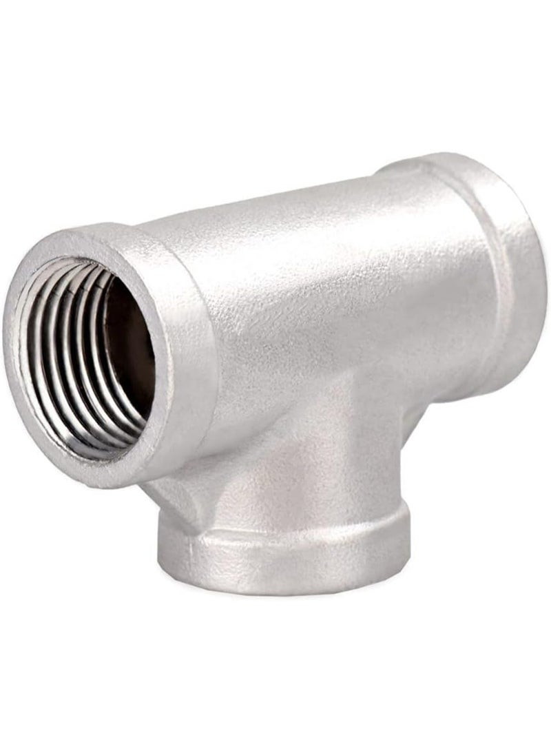 1/2" T-Shaped Pipe Fitting (Female NPT) 3 Way - 304 Stainless Steel Pipe Fitting (2 Pack) by Beauduan - Image 2