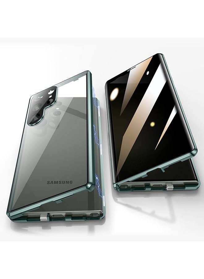 KASTWAVE Anti Peeping Case For Samsung Galaxy S23 Ultra 360 Degree Front And Back Privacy Tempered Glass Cover Anti Spy Screen Magnetic Adsorption Metal Bumper Protection Aluminum Frame Cover Shockproof - Image 1