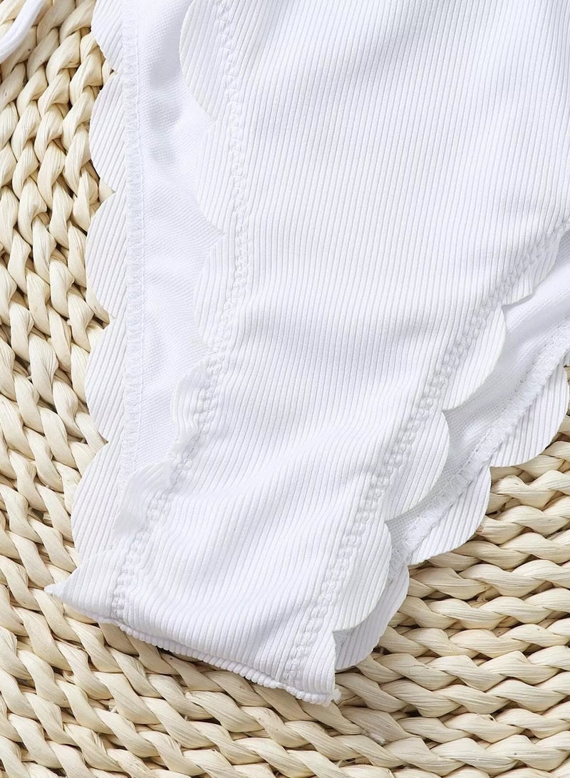 Generic Rib Scallop Trim Tie Side Bikini Panty - Image 3