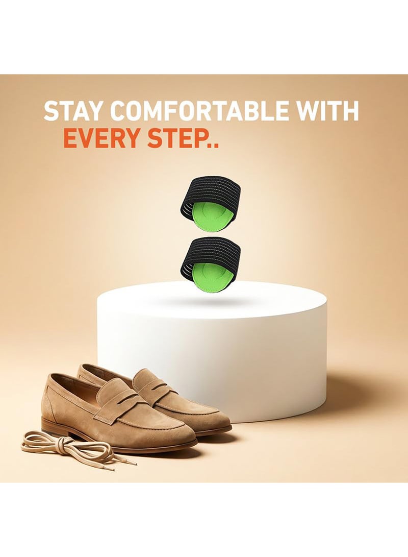 Tishta Arch Support Pads - Cushioned Foot Support for Improved Stability and Daily Comfort - Soft Support Design for Walking and Long Standing - (Medium)-Black-Green - Image 5