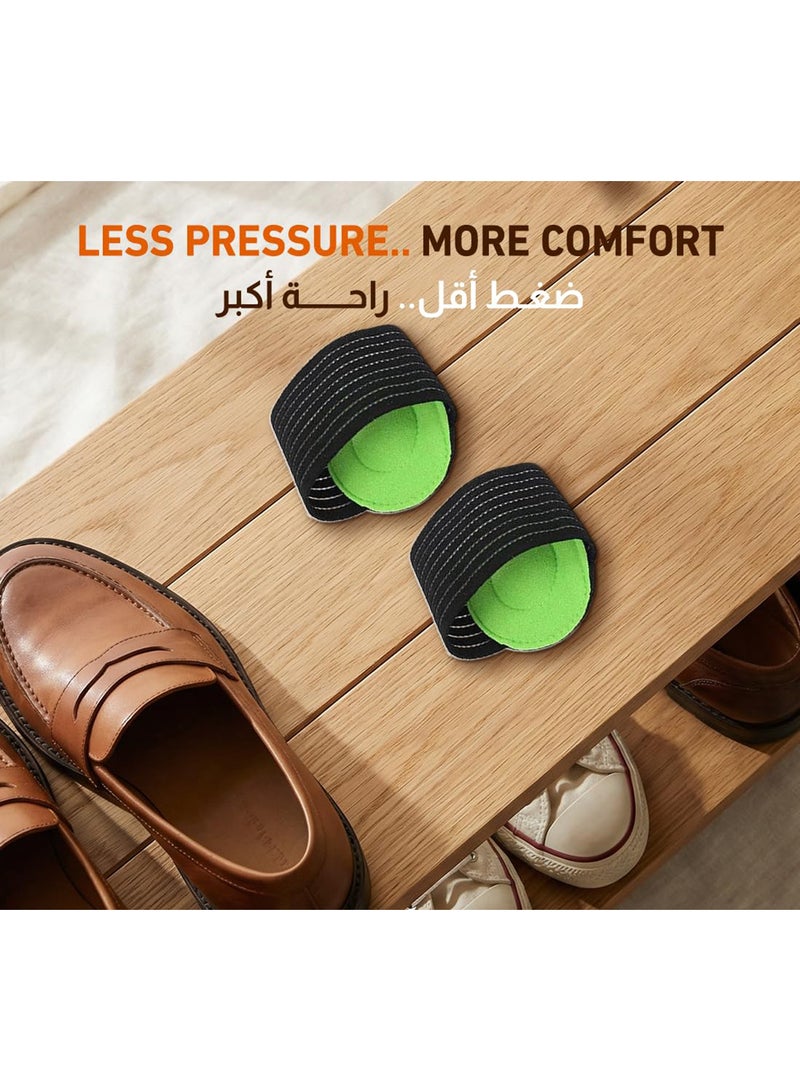 Tishta Arch Support Pads - Cushioned Foot Support for Improved Stability and Daily Comfort - Soft Support Design for Walking and Long Standing - (Medium)-Black-Green - Image 3
