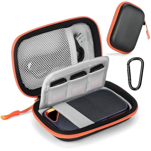 NIFUYOP Hard Case for SanDisk Extreme Pro/SanDisk Extreme Portable External SSD 500GB 1TB 2TB 4TB 8TB, Travel Case for External Solid State Drive USB Cable, Protective Cover Storage Bag Fit Memory Card SD - Image 1