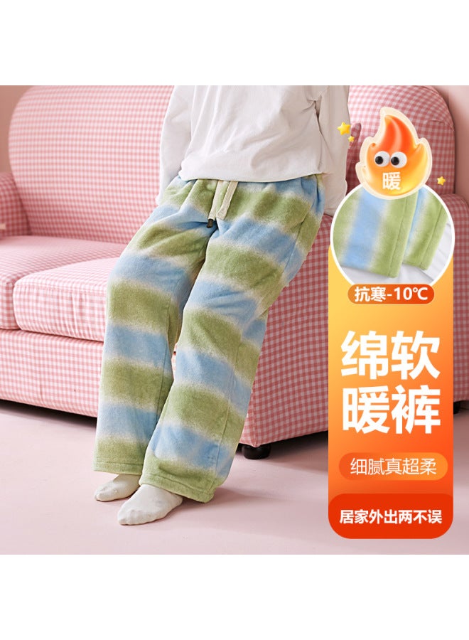 New Sweet And Cute Loose Pants Girls Milk Velvet Pajamas Cartoon Thickened Winter Coral Velvet Children