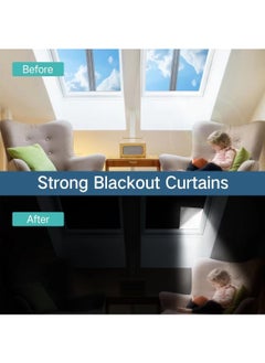 MarlaMall Blackout Curtains, 300 x 145CM Blackout Blinds Window Coverings, 100% Room Darkening Black Out Blinds Stick on for Baby Nursery Kids Bedroom Temporary Portable Travel  - Image 5