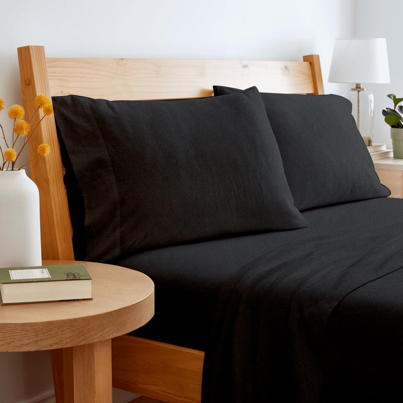 BED INC Road Trip America Jersey Sheets Twin Set - Cotton (3 Pieces) All Seasonal Deep Pockets Soft Cozy Knit Stretchy Bed Sheets - Hotel and Residential Quality (Black  Twin) - Image 3