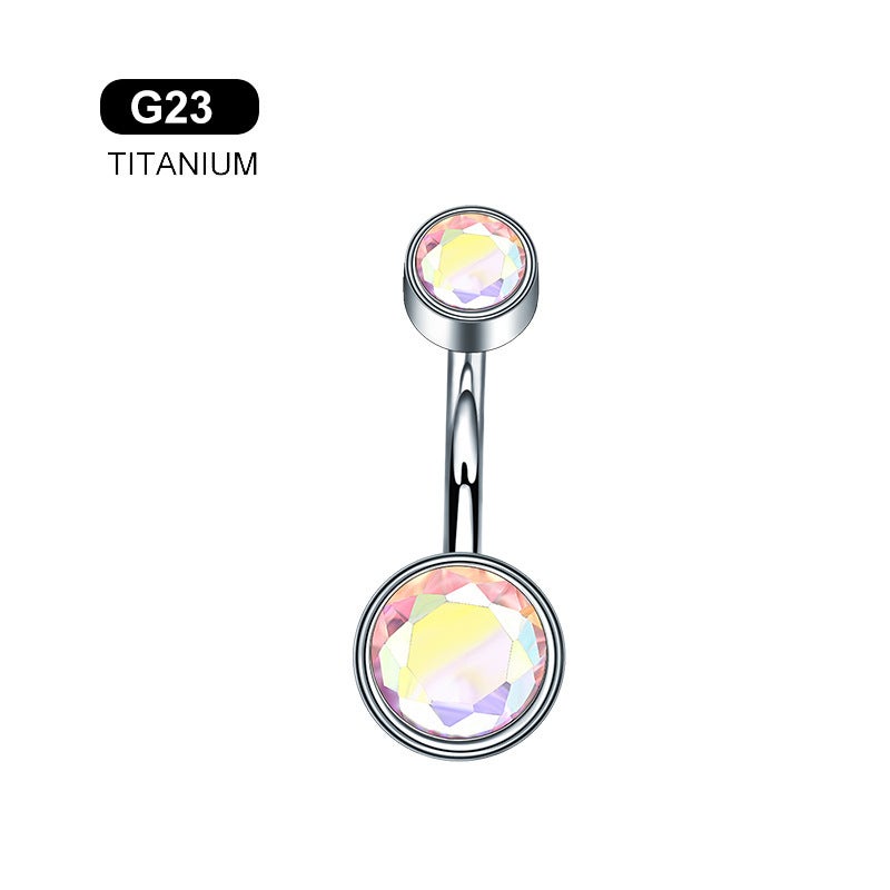 G23 Titanium 5A Zircon Navel Earrings 1.6*8/10Mm Piercing Jewelry Thread High Fashion - Image 1