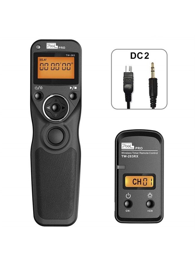 Pixel Wireless Remote Shutter Compatible for Nikon, Pixel TW-283 DC2 Wireless Shutter Release Remote Control Compatible for Nikon Z7 Z6 Df D90 D7500 D3300 D3100 D3200 D5000 D5500 D7200 D7000 D600 D750 - Image 1