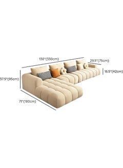 Poppins Home Designer L-Shaped Sectional Sofa | Modern Italian Luxury for Your Living Room (L Shape Only (Right))  - Image 2