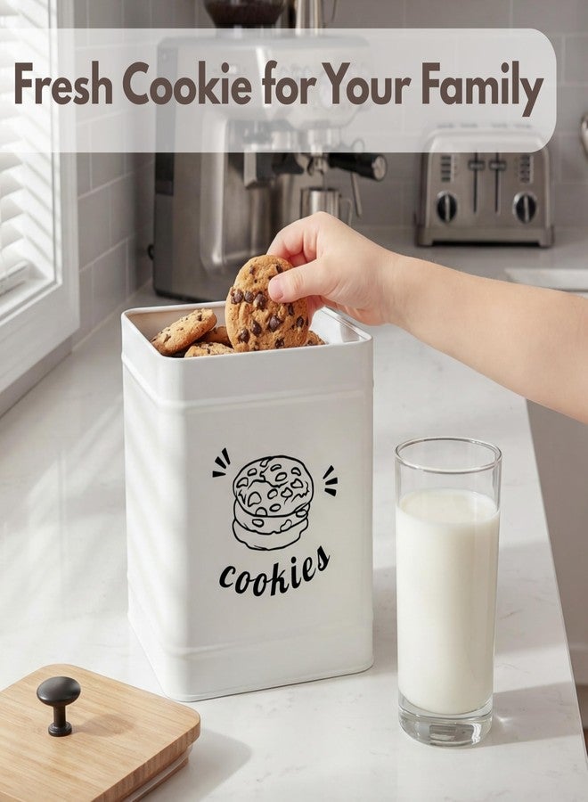 PERFNIQUE 3.5L Cookie Jar with Lid Airtight, Cookie Tin with Bamboo Lid, Cute Cookie Jars for Kitchen Counter Decorative, Food Storage Container for Candy, Cookies, Dessert, Farmhouse Home Decor - Image 4