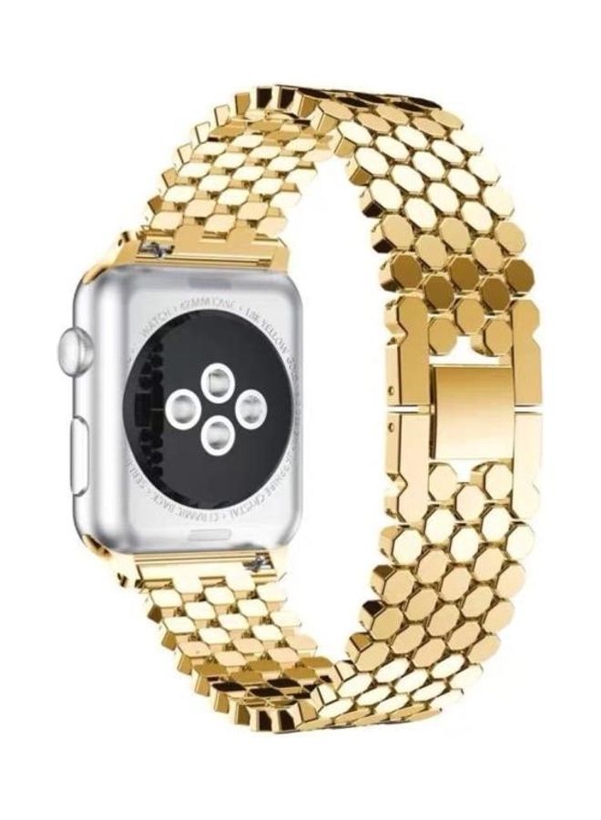 NIBEMINENT Replacement Strap Watchband For Apple Watch Series 6/SE/5/4/3/2/1 42 - 44mm Golden  - Image 1