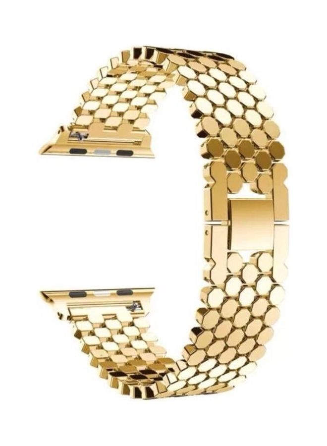 NIBEMINENT Replacement Strap Watchband For Apple Watch Series 6/SE/5/4/3/2/1 42 - 44mm Golden  - Image 2