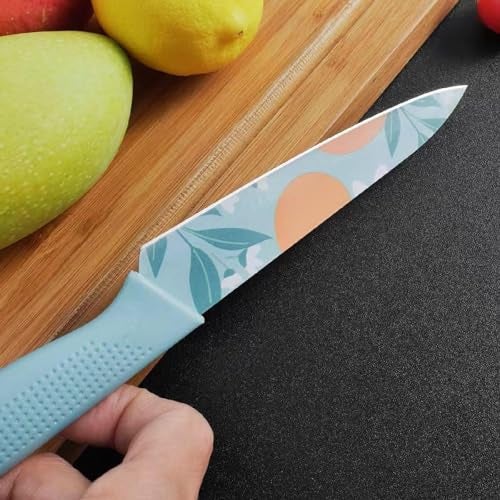 Agabani Japanese Knife & santoku Knife Set, Sharp Stainless Steel Chef Knife Set, Food Grade Non-Stick Coating Blue Knife Set, Best Use for Chopping, Vegetable Cutting & Chopping, (M-A) - Image 2