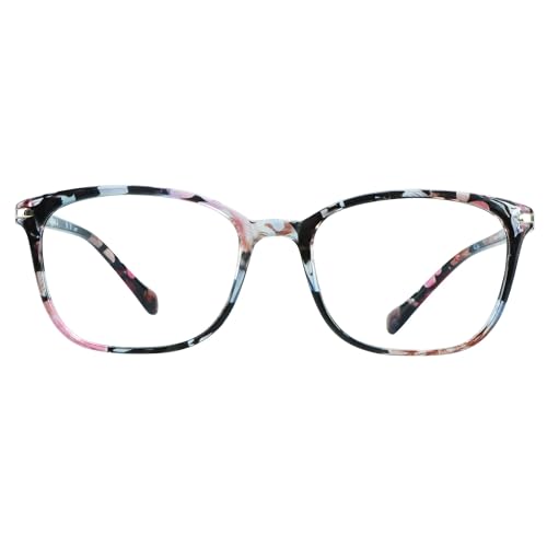 VisionGlobal Blue Light Blocking Glasses for Women, Computer Reading, TV Glasses, Stylish Square Frame(+1.50 Magnification) - Image 1