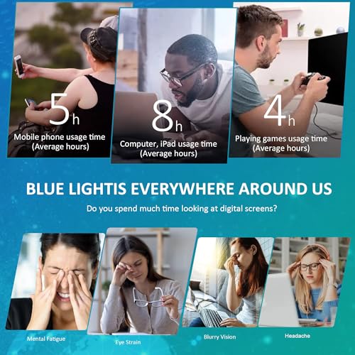 VisionGlobal Blue Light Blocking Glasses for Women, Computer Reading, TV Glasses, Stylish Square Frame(+1.50 Magnification) - Image 4