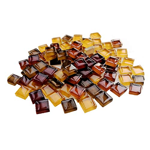 FAIRUO 100 Pieces Bulk Mosaic Tiles Assorted Color Opaque Mosaic Glass Crafts Supplies for DIY Picture Coaster Home Mosaic Decoration(1x1cm,Coffee Series) - Image 1