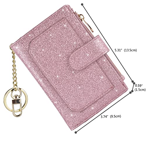 Leamekor Womens Wallets RFID Small Compact Bifold Leather Card Holder Zip Pocket - Image 5