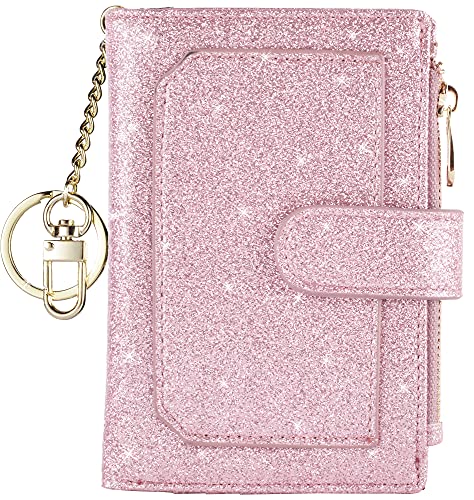 Leamekor Womens Wallets RFID Small Compact Bifold Leather Card Holder Zip Pocket - Image 1