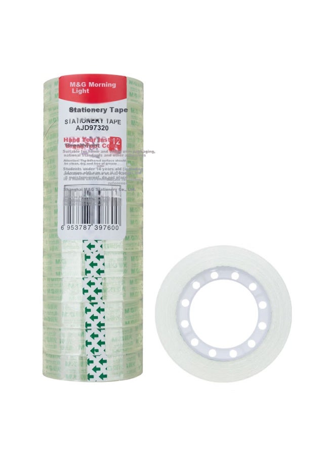 ام اند جي Chenguang (m&g) شريط لاصق شفاف للقرطاسية، شفافية عالية سهل التمزق شريط صغير، أساسي للعودة شريط حرفي للطلاب 12mm30y (27.42 متر/لفة) 12 لفة Ajd97320 - Image 4
