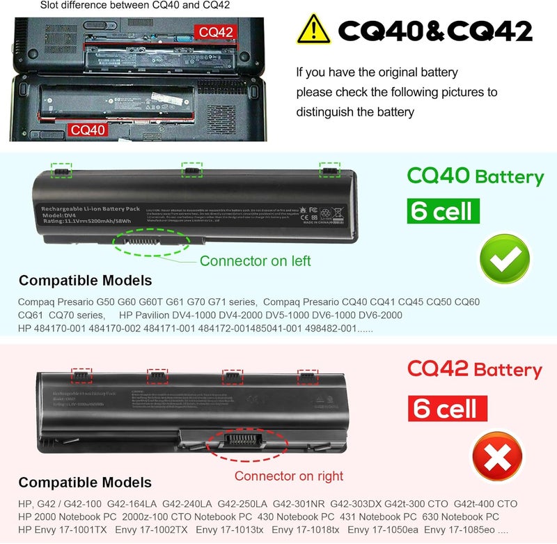 Fancy Buying بطارية لابتوب لجهاز HP Pavilion dv4-2145dx dv6-2066dx dv6-1259dx dv4-1365dx DV5-1160US As09a51 - Image 3