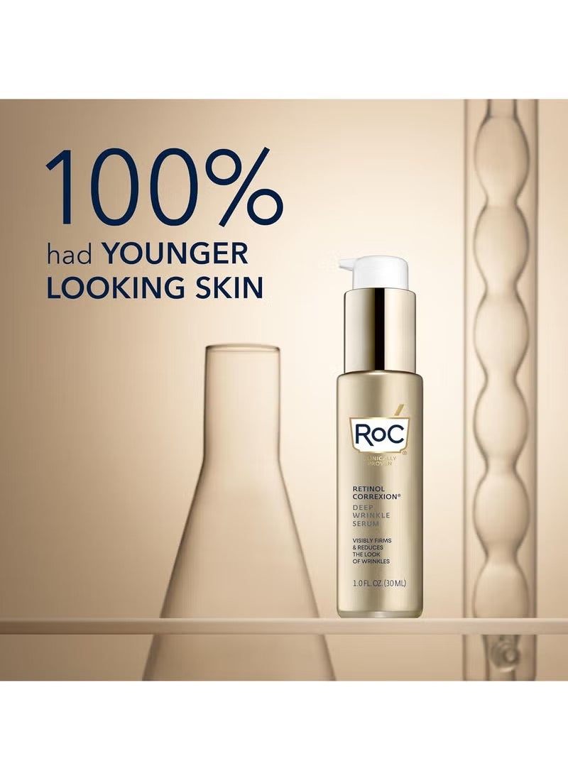 RoC - Retinol Correxion Deep Wrinkle Retinol Face Serum with Ascorbic Acid, Daily Anti-Aging Skin Care Treatment for Fine Lines, Dark Spots, Acne Scars, 1 Ounce - Image 1