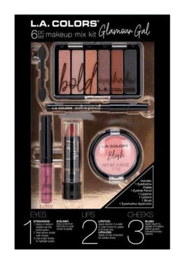 LA Colors L.A. Colors Beauty Box "Get the Look" 6 Piece Makeup Kit coffret glamour gal  - Image 1