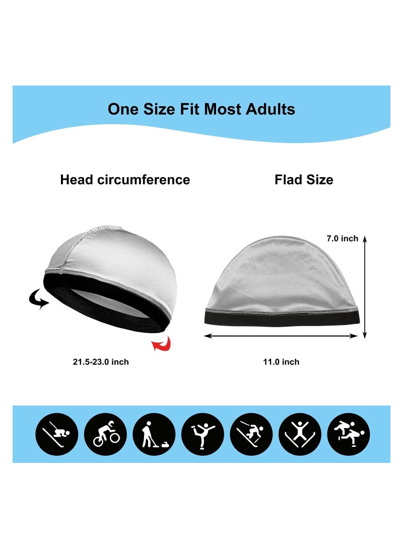 4Pcs Silk Wave Caps for 360 Waves, Comfortable Compression Durag for Men, Large Size Satin Caps Ideal for Adult Wave Styles - Image 3