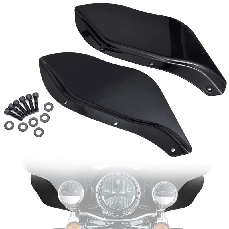 Amazicha Black Fairing Air Deflectors Side Wings Windshield Side Cover Shield Compatible for Harley Davidson Street Glide Electra Glide Tri Glide 19962013