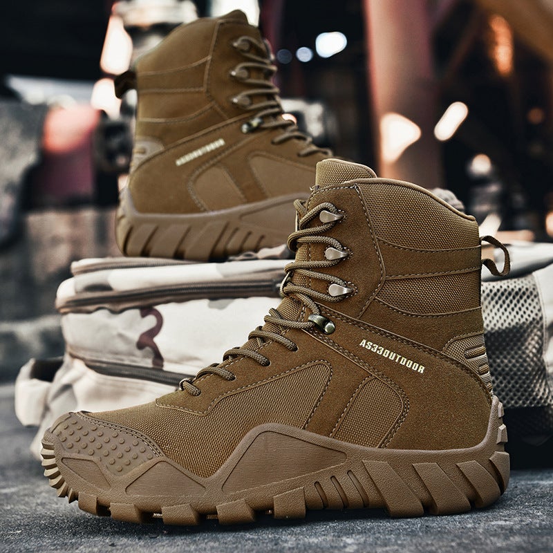 Spot Large Size Combat Boots Men'S Outdoor Mountaineering High-Top Non-Slip Wear-Resistant Desert Tactical Training Boots - Image 2