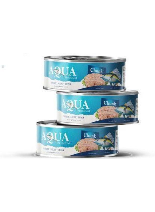 AQUA PREMIUM Chunk Tuna Light Meat easy open 140grams Pack of 3 - Image 3