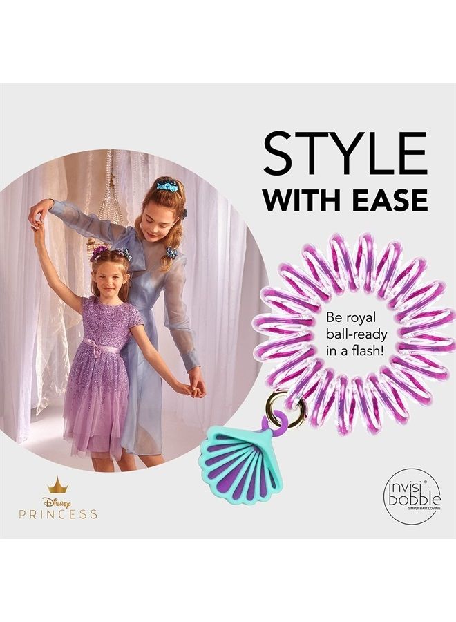 invisibobble Kids Spiral Hair Ring - No-Ouch Coil Hair Ties with Strong Grip, Non-Soaking, High Wearing Comfort Updo Tool for Girls Toddlers and Kids (Princess Ariel (5-Pack))