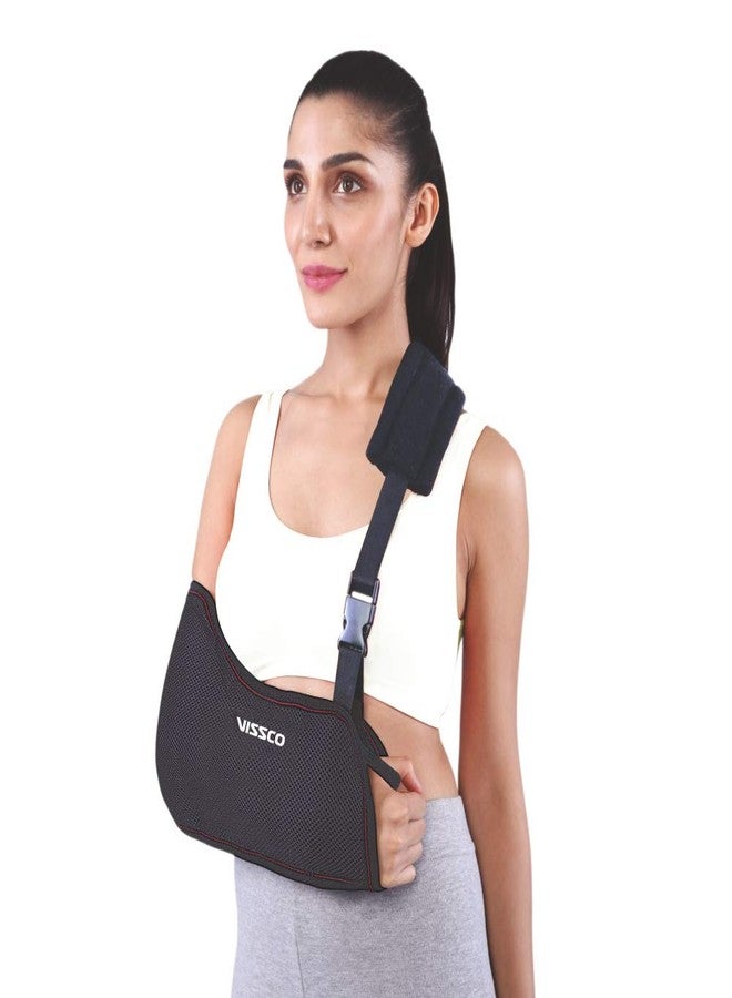 Vissco Arm Sling, Support Arm/Elbow Fracture, Prevents Shoulder Dislocation - Medium (Black) - Image 1