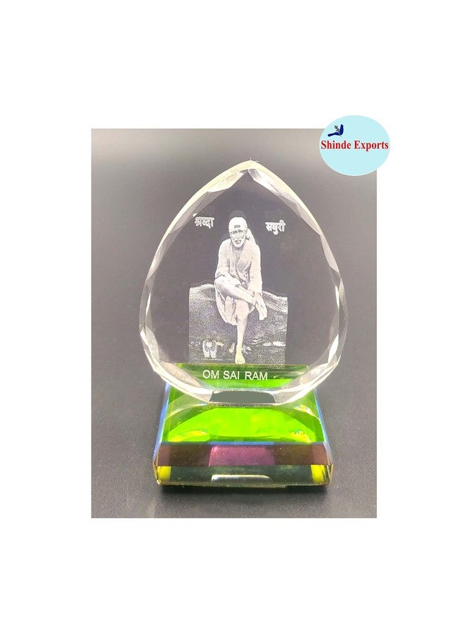 SHINDE EXPORTS 3D Crystal Sai Baba Idol Staute Murti for Home, Pooja Room, Gift Purpose & Car Dashboard. Hearth Shape C (2 in) - Image 2