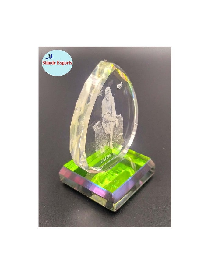 SHINDE EXPORTS 3D Crystal Sai Baba Idol Staute Murti for Home, Pooja Room, Gift Purpose & Car Dashboard. Hearth Shape C (2 in) - Image 3
