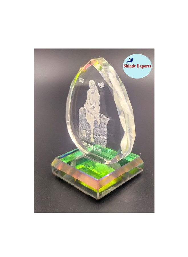 SHINDE EXPORTS 3D Crystal Sai Baba Idol Staute Murti for Home, Pooja Room, Gift Purpose & Car Dashboard. Hearth Shape C (2 in) - Image 4