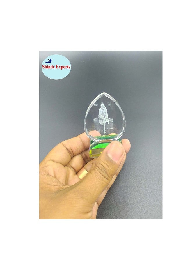 SHINDE EXPORTS 3D Crystal Sai Baba Idol Staute Murti for Home, Pooja Room, Gift Purpose & Car Dashboard. Hearth Shape C (2 in) - Image 5