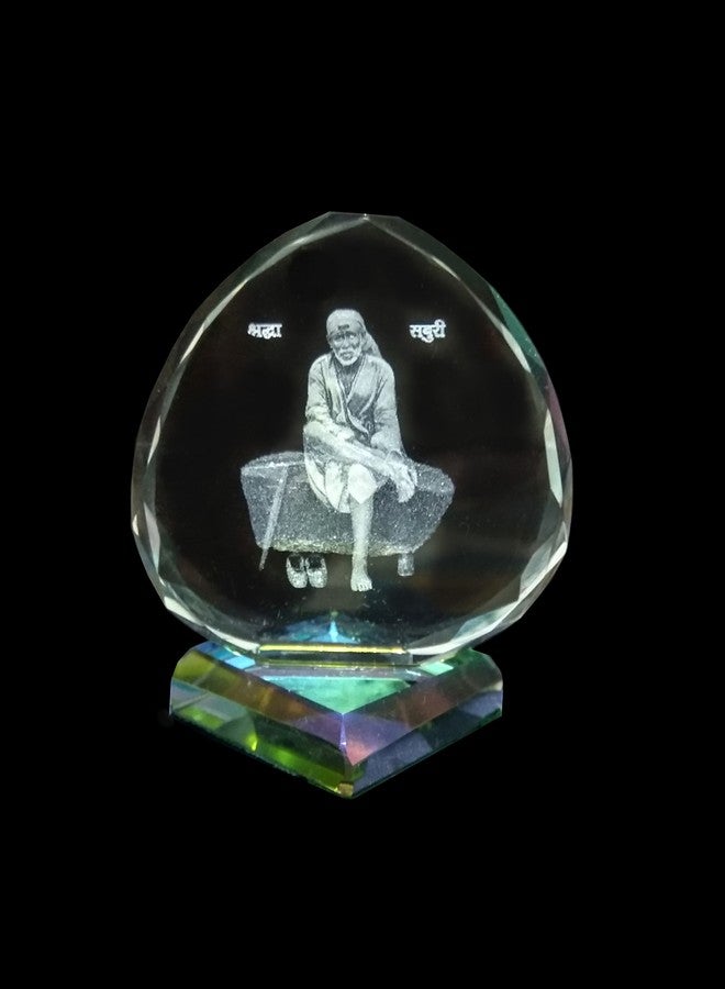 SHINDE EXPORTS 3D Crystal Sai Baba Idol Staute Murti for Home, Pooja Room, Gift Purpose & Car Dashboard. Hearth Shape C (2 in) - Image 1