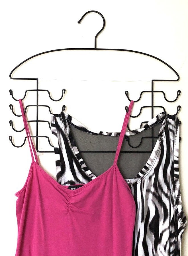 DR. ORGANIZER 3 Pc Tank Top Closet Organizer Hangers, Black Steel, USA Patented - Image 2