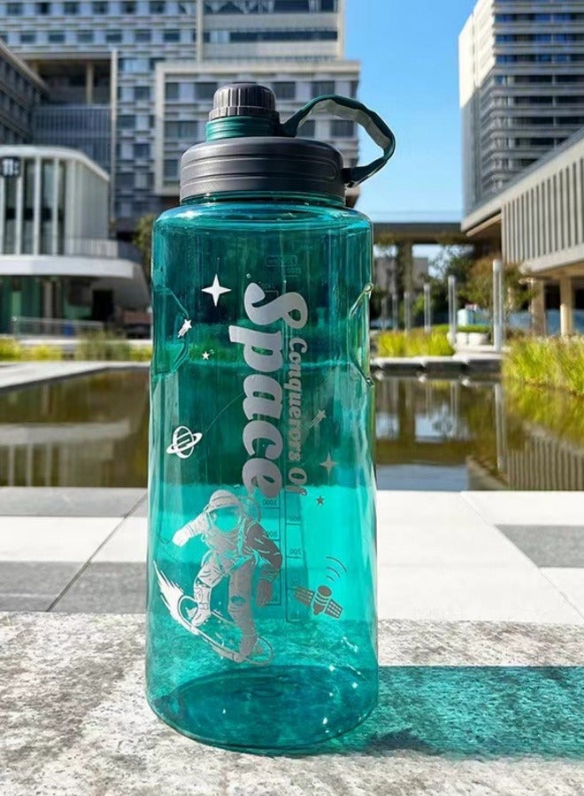 Space Outdoor Multifunctional Large Capacity Water Bottle Sports Water Bottle with Filter Green 3000ML - Image 3