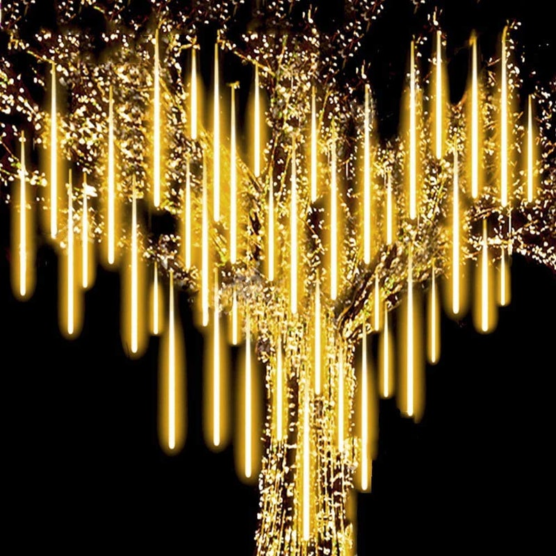 MIRADH Rain Drop Lights, LED Meteor Shower 11.8 inch 8Tubes 192 leds, Falling Lights diwali lights for decoration for home for home decoration(Warm-White) - Image 1