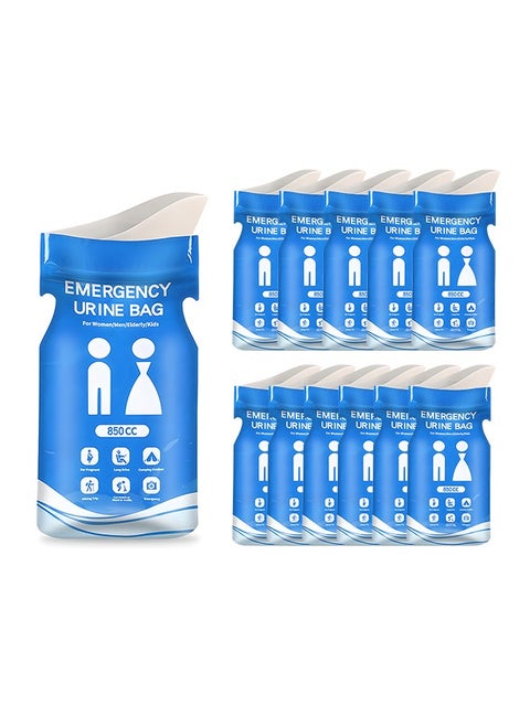 12 Pcs Disposable Urine Bags, 850ML Large Capacity Camping Pee Bags, Unisex Urinals Vomit Bags for Travel Urinal Toilet Traffic Jam Emergency Portable Toilet Bee Bag for Men Women Kids Patient