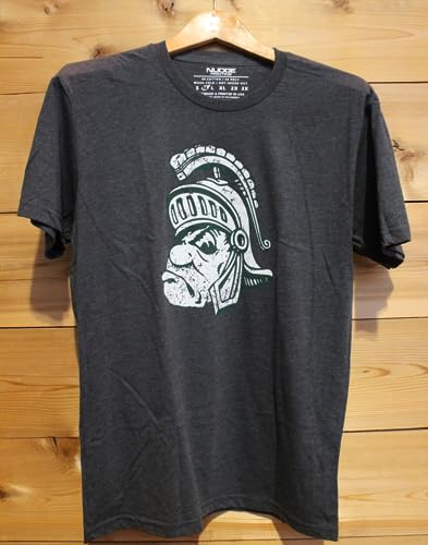 Nudge Printing Michigan State Apparel Retro Gruff Sparty MSU Spartans Super Soft Premium Heather Charcoal Grey T Shirt Comfy Tee for Men and Women (Small) - Image 5
